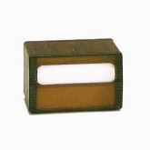 Vollrath Napkin Dispenser, Table Type, Two Sided Dispensing, 6" D x 8" W x 5" H, Walnut
