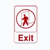 Vollrath "Exit" Sign, 6" x 9", Red on White