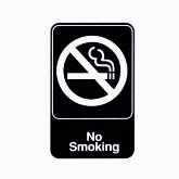 Vollrath "No Smoking" Sign, 6" x 9", White on Black
