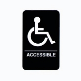 Vollrath "Accessible" Sign, Braille, 6" x 9", White on Black