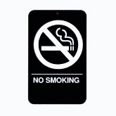 Vollrath "No Smoking" Sign, Braille, 6" x 9", White on Black