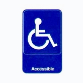 Vollrath "Accessible" Sign, 6" x 9", White on Blue