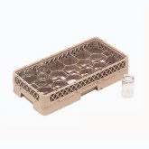 Vollrath Rack-Master Dishwasher Rack, Stemware, Half-Size, 17 Comp., Size 3 Hexagon, w/Extender