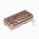 Vollrath Rack-Master Dishwasher Rack, Stemware, Half-Size, 17 Comp., 6 1/2" Inside H, w/2 Extenders