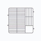 Vollrath Plate Crate Dishwasher Rack, 5" x 6 1/8" dia., 2 Extenders w/Wire Dividers, Gray