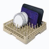Vollrath Rack-Master Dishwasher Stock Rack, Plate and Tray Peg Rack, Handles, Beige