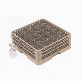Vollrath Rack-Master Dishwasher Stock Rack, Glass/Stem, 25 Comp., w/3 Extenders, Handles, Beige