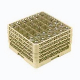Vollrath Rack-Master Dishwasher Stock Rack, Glass/Stem, 36 Comp., w/3 Extenders, Handles, Beige