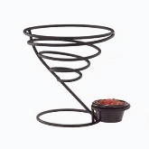 Vollrath Twister Wire Cone Basket, 1-Cone Basket w/Ramekin Holder, 7 5/16" H, Large, Wrought Iron