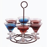 Vollrath Circular Wire Flight Caddy, Holds 6 Glasses, Black Powder Coat
