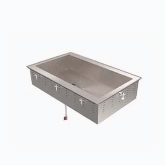 Vollrath 4 Pan Non-Refrigerated Short Side Cold Pan Drop-In, S/S, Drip Free Flange, 8" Deep Well