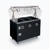 Vollrath, 3 Well Hot Food Station w/Black Wrapper, 24" W x 57" H, W/Open Storage Base