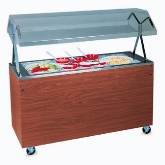 Vollrath, Portable Refrigerated Cold Pan w/Lights, Cherry Woodgrain, 60" x 24" x 57", Storage w/Doors