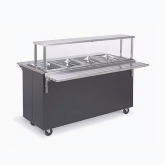 Vollrath Affordable Portable Four Well Hot Cafeteria Unit w/Black Wrapper, Storage w/Doors, 120v