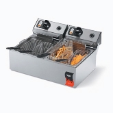 Vollrath Fryer, Countertop, Electric, Dual Fry Pot, 10 Lb, Twin Basket, S/S Exterior, 220v/60/1 ph