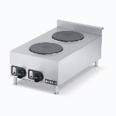 Vollrath Hot Plate, S/S, Electric Countertop Unit, (2) 9" Solid Plate Burners