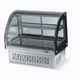 Vollrath Refrigerated Display Cabinet, 36", Curved Glass Front, 2 Shelves, Illuminated Display