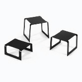 Vollrath Square Buffet Stand, Set of Three Bent Risers, S/S, Black-Black Color