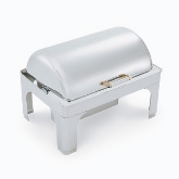 Vollrath, NY  Rectangular Chafer, 9 qt,  S/S, w/Brass Accent, Dome Channeled Removable Cover