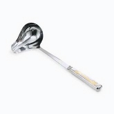 Vollrath Windway Hollow Handle Ladle w/Spout, 2 oz, 12 9/16" L, S/S w/Gold Plated Swirl Accent on Handle