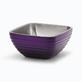 Vollrath, Allergen Safe Square Double Wall Insulated Colored Bowl, 3.2 qt, S/S, Passion Purple