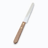 Vollrath Steak Knife, Round Tip, Wood Handle, Hollow Ground, 8 1/4" Blade Length