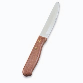 Vollrath Steak Knife, Jumbo, Round Tip, Wood Handle, Hollow Ground, 9 7/8" Blade Length