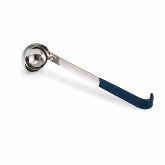 Vollrath Ladle, One Piece, 6 oz, Grooved Hooked Teal Kool-Touch Handle, S/S