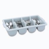 Vollrath Cutlery Dispenser/Box, Gray, Plastic w/4 Rounded Compartments, 21 5/8" x 7/8" x 3 3/4"