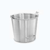 Vollrath Pail, 14 3/4 qt, 12" Top dia., 10 1/8" H, Tapered w/Side Tilting Handle, S/S