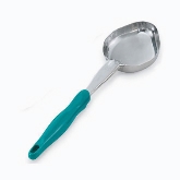 Vollrath Spoodle, 6 oz, One-Piece Heavy Duty, Solid Oval Bowl, Equipped w/Agion, Handle Coded Teal, S/S