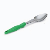 Vollrath Heavy Duty Spoon w/Green Nylon Ergonomic Handle, Equipped w/Agion, 13 13/16", Solid, S/S