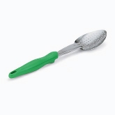 Vollrath, Heavy Duty Spoon w/Green Nylon Ergonomic Handle, Equipped w/Agion, 13 13/16", Perforated, S/S