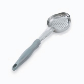 Vollrath, Spoodle, 4 oz, One Piece Heavy Duty, Perforated Oval Bowl, Handle Coded Gray, S/S