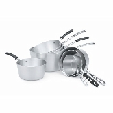 Vollrath Tapered Saucepan, 10 qt, Aluminum, Natural Finish, Featuring Trivent Plated Handle