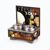 Vollrath, Cayenne Full Size Rethermalizing Soup Merchandiser Base, Menu Board w/Tuscan Graphics