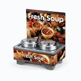Vollrath, Cayenne Full Size Rethermalizing Soup Merchandiser Base, Menu Board w/Country Kitchen