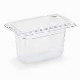 Vollrath, Super Pan Food Pan, 1/9 Size, 4" Deep, Clear, Low-Temp Polycarbonate