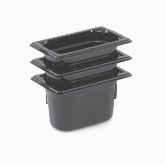 Vollrath, Super Pan Food Pan, 1/9 Size, 2 1/2" Deep, Black, Low-Temp Polycarbonate