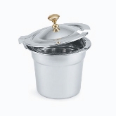 Vollrath, Miramar Hinged Cover, For 8230010, 7 qt, Decorative Soup Inset, 18/8 S/S, Brass Knob