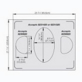 Vollrath Miramar Double Well Template, For 1 Large Oval and 2 Half Ovals, Plain S/S