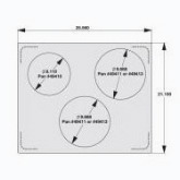 Vollrath Miramar Double Size Template, S/S Plain Edge, Has 3 Round Cutouts