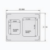 Vollrath Miramar Double Size Template, S/S Satin Edge, Has 1 Large and 1 Small Food Pan Cutouts