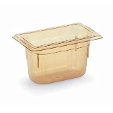 Vollrath, Super Pan 3 Food Pan, 1/9 Size, 4" Deep, High-Temp Amber Plastic