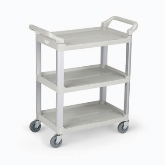 Vollrath Plastic Cart, Gray Multi-Purpose, 33" L x 16 13/16" W x 37" H, Satin-Finish Aluminum