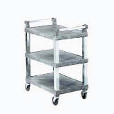 Vollrath, Utility Cart, 300 Lb Capacity, Plastic, 3 Molded Plastic Shelves 29 1/2" x 18", Gray Finish