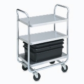 Vollrath Utility Carts, 400 Lb Capacity, Extra Heavy Duty Chrome Plated Tubular Steel w/(3) S/S Shelves