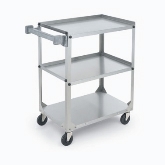 Vollrath, Utility Cart, 300 Lb, Capacity, Heavy Duty S/S, 3 1/2" Swivel Casters, 3 S/S Shelves
