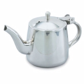 Vollrath Gooseneck Teapot, 10 oz, Hinged Cover, S/S