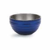 Vollrath, Round Double Wall Serving Bowl, 10.1 qt, S/S, w/Metallic Cobalt Blue Color Finish